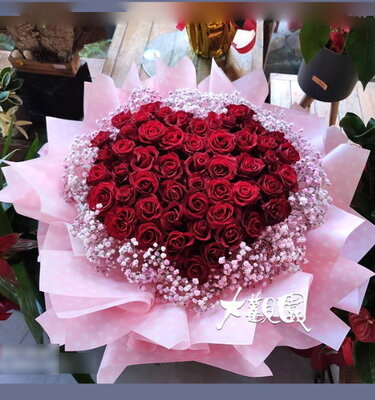 大型紅玫瑰花束 情人節 生日花束 埔里大觀園花店