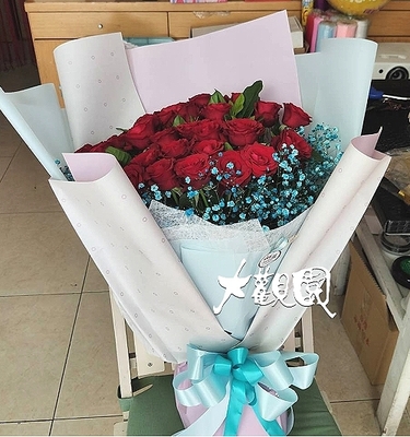 紅玫瑰花束 浪漫時尚花束 埔里大觀園花店